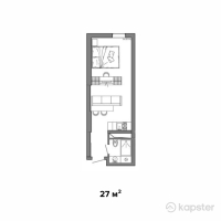 Апарт-отель Parkside Living — 1-ком 27 м² (от 37,700,000 тг)