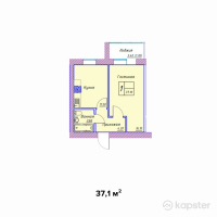 ЖК Safuan — 1-ком 37.1 м² (от 11,872,000 тг)