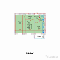 ЖК Safuan — 2-ком 55.6 м² (от 17,792,000 тг)