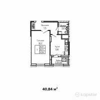 ЖК Burabay 2 — 1-ком 40.8 м² (от 15,519,200 тг)