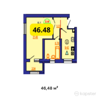 ЖК Береке — 1-ком 46,5 м² (null)