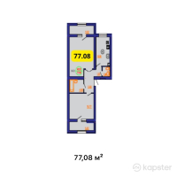 ЖК Береке — 2-ком 77,1 м² (null)