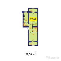 ЖК Береке — 3-ком 77,1 м² (null)