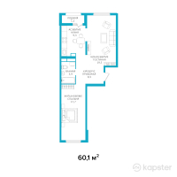 ЖК Nurly Dala — 2-ком 60.1 м² (от 23,258,700 тг)