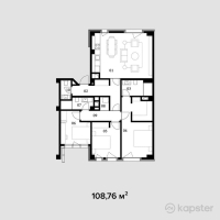 ЖК Nef Uptown — 3-ком 108.8 м² (от 97,884,000 тг)