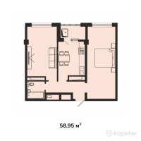 ЖК Jetisu Park — 2-ком 58.9 м² (от 25,924,800 тг)
