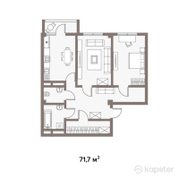 ЖК Levitas — 2-ком 71.7 м² (от 30,114,000 тг)