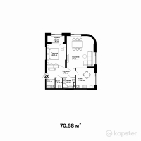 ЖК Respublika — 2-ком 70.7 м² (от 26,151,600 тг)