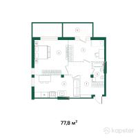 ЖК Jardin — 3-ком 77.8 м² (от 54,460,000 тг)