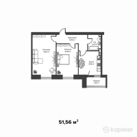 ЖК Uly Dala — 2-ком 51,6 м² (null)