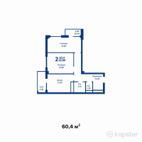 ЖК Новый город 3 — 2-ком 60,4 м² (null)