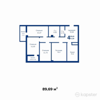 ЖК Новый город 3 — 4-ком 89,7 м² (null)