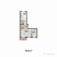 ЖК Aryjan — 2-ком 75.9 м² (от 24,288,000 тг)