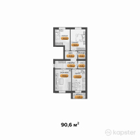 ЖК Aryjan — 3-ком 90.6 м² (от 28,992,000 тг)