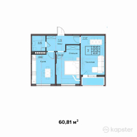 ЖК Riviera — 2-ком 60.8 м² (от 23,715,900 тг)