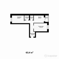 ЖК Алтын-Арка — 2-ком 63.4 м² (от 22,190,000 тг)