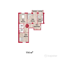 ЖК Асылтас — 3-ком 114 м² (от 34,200,000 тг)