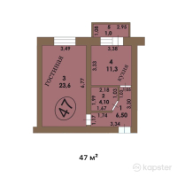 ЖК Модерн — 1-ком 47 м² (от 21,150,000 тг)