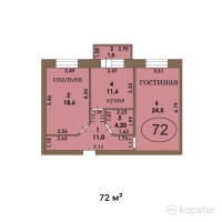 ЖК Модерн — 2-ком 72 м² (от 32,400,000 тг)