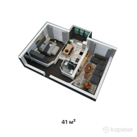 ЖК Модерн — 2-ком 41 м² (от 18,450,000 тг)