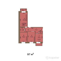 ЖК Модерн — 3-ком 97 м² (от 38,800,000 тг)