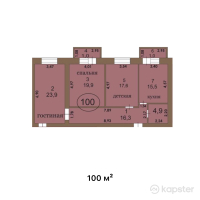 ЖК Модерн — 3-ком 100 м² (от 40,000,000 тг)