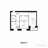 ЖК Академик — 2-ком 66.8 м² (от 21,379,300 тг)