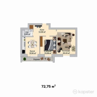 ЖК Aktobe Towers-2 — 2-ком 72.8 м² (от 17,460,000 тг)