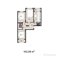 ЖК Өner — 3-ком 102.1 м² (от 42,785,082 тг)