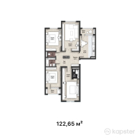 ЖК Өner — 4-ком 122.7 м² (от 51,416,719 тг)