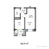 ЖК Astoria — 1-ком 36.4 м² (от 14,911,700 тг)