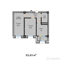 ЖК Astoria — 2-ком 53.4 м² (от 21,906,300 тг)