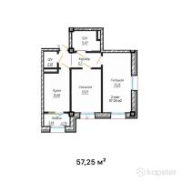 ЖК Astoria — 2-ком 57.3 м² (от 23,472,500 тг)