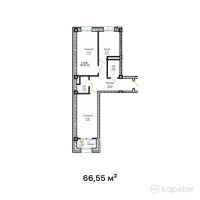 ЖК Astoria — 2-ком 66.6 м² (от 27,285,500 тг)