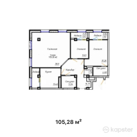 ЖК Astoria — 3-ком 105.3 м² (от 43,378,000 тг)