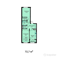 ЖК Atameken Premium — 2-ком 72.7 м² (от 32,715,000 тг)