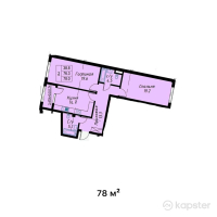 ЖК Atameken Premium — 2-ком 78 м² (от 35,100,000 тг)