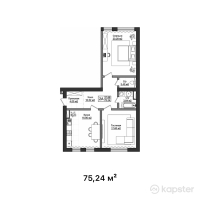 ЖК Birmingham — 2-ком 75.2 м² (от 21,819,700 тг)