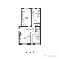 ЖК Birmingham — 3-ком 96.1 м² (от 27,880,700 тг)