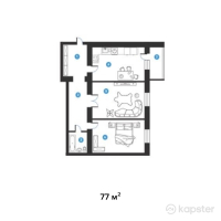 ЖК Keruen — 2-ком 77 м² (от 27,720,000 тг)