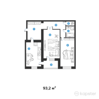 ЖК Keruen — 2-ком 93.2 м² (от 33,552,000 тг)