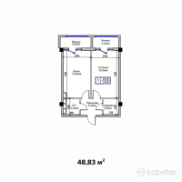 ЖК Самал — 1-ком 48.8 м² (от 15,137,300 тг)