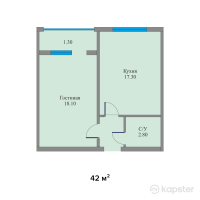 ЖК BOLASHAQ — 1-ком 42 м² (от 19,320,000 тг)