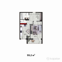 ЖК Monaco — 1-ком 55.2 м² (от 17,940,000 тг)