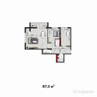 ЖК Monaco — 2-ком 87.3 м² (от 28,372,800 тг)