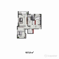 ЖК Monaco — 2-ком 107.8 м² (от 35,035,000 тг)