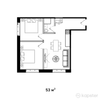 ЖК Damac House — 2-ком 53 м² (от 34,450,000 тг)