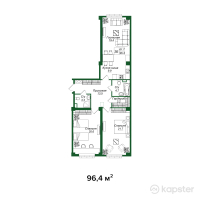 ЖК Green City — 3-ком 96.4 м² (от 49,164,000 тг)