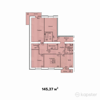 ЖК Diamond — 4-ком 145.4 м² (от 61,055,500 тг)