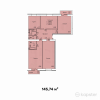 ЖК Diamond — 4-ком 145.7 м² (от 61,210,900 тг)